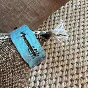 Hammered Turquoise Arizona Southwest Arrow Boho Bracelet - 1 1/2” Wide